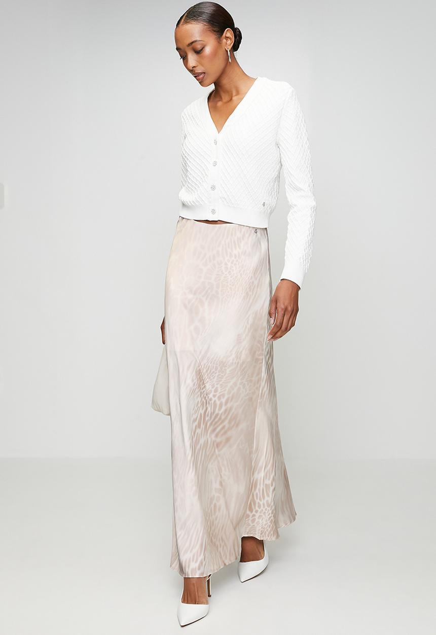 GUESS - Sibilla Long Satin Skirt - Leopard Sands