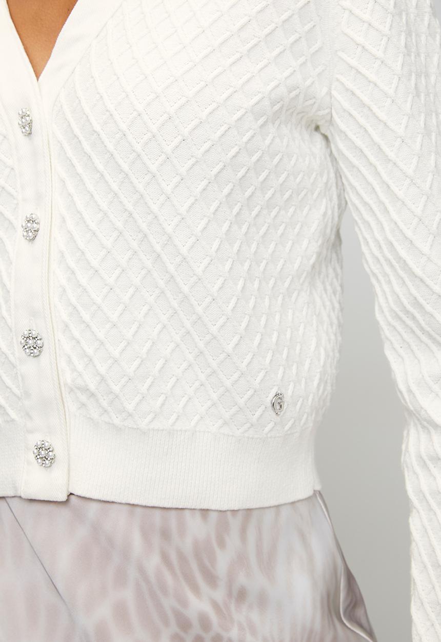 GUESS - Sl Vn Lylah Cardi Swtr - Cream White
