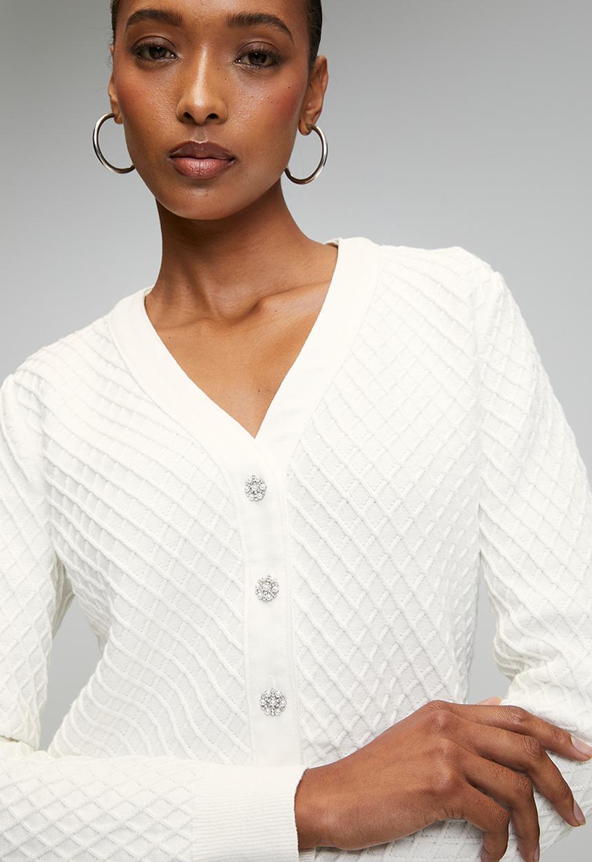 Sl Vn Lylah Cardi Swtr - Cream White