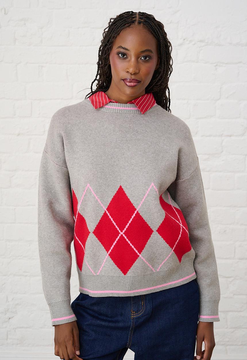 Me&B - Ultimate Jumper - Red Argyle