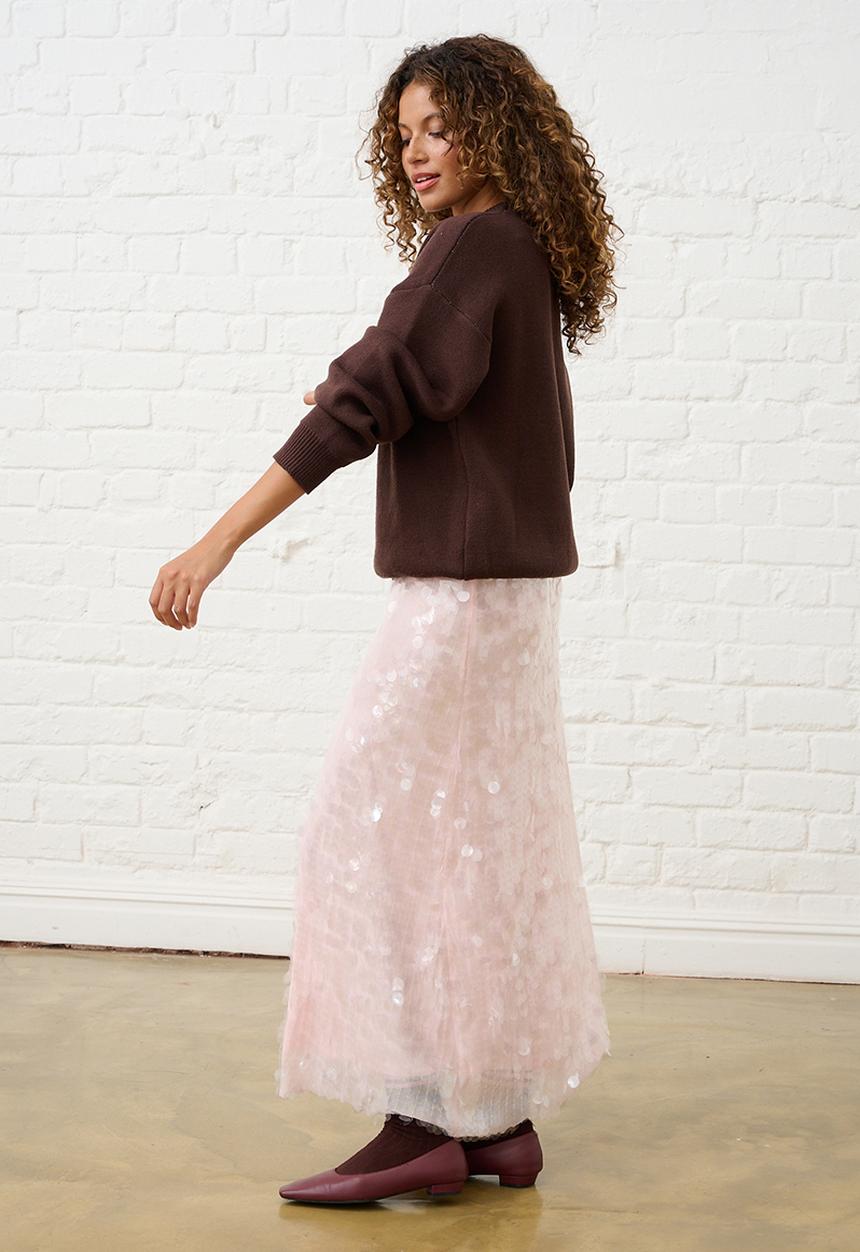 Me&B - Essential Jumper in Textured Amore - Brown