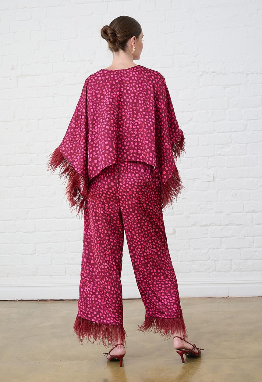Me&B - Sizzle Feather Kimono Top - Pink