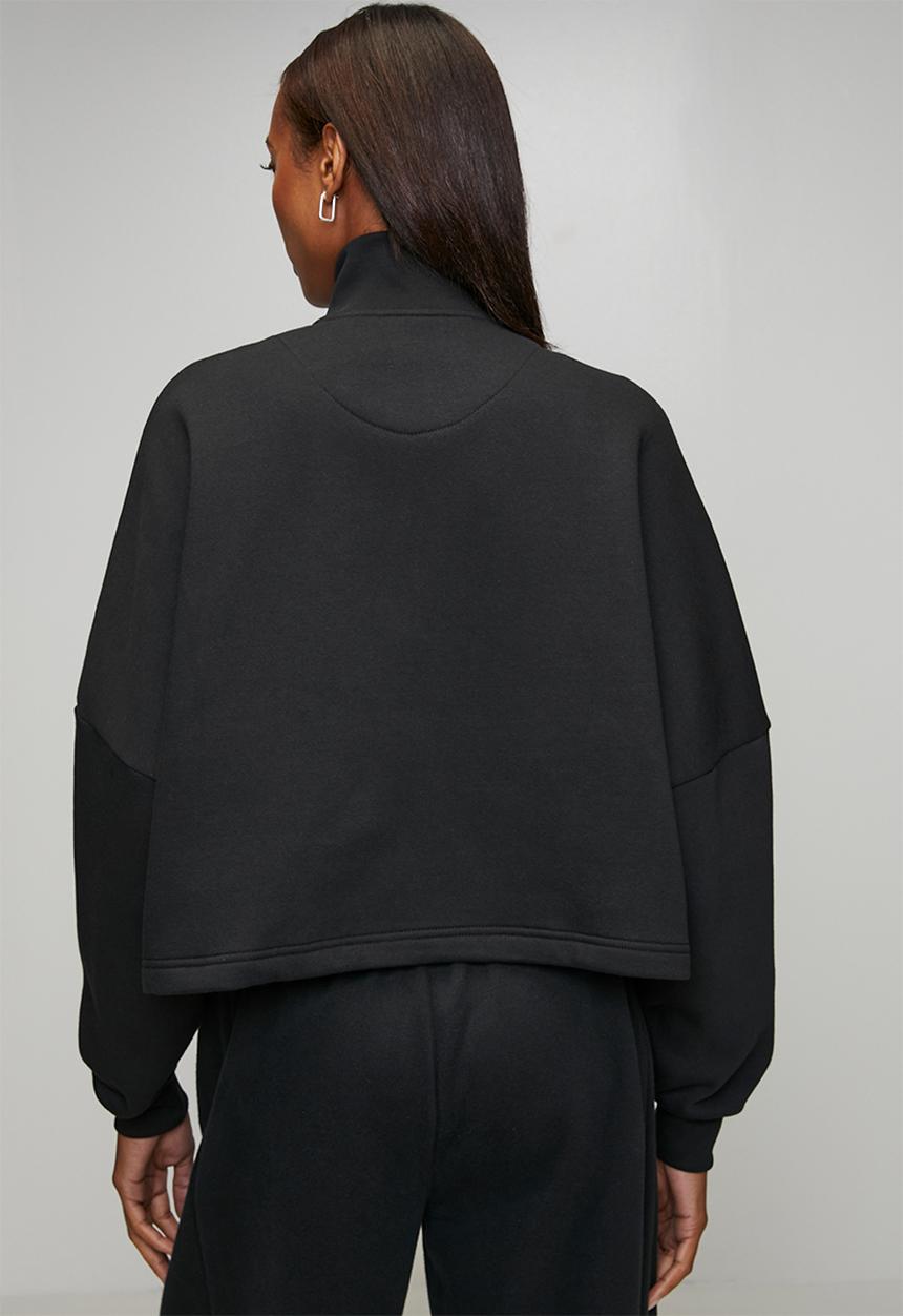 Ess Half Zip Fl W S26 - Black