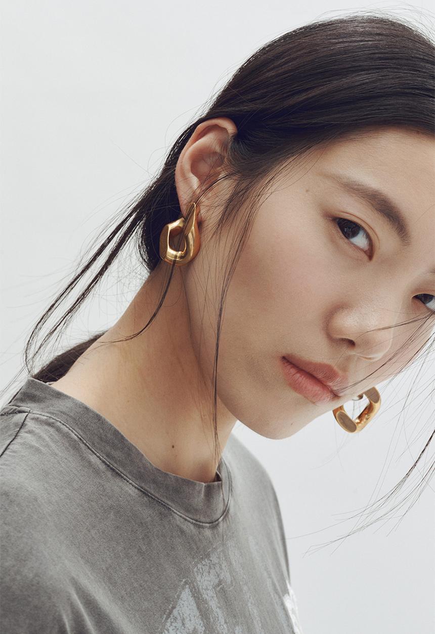 H&M - Stella McCartney H&M: Two-tone earrings - gold/silver-coloured