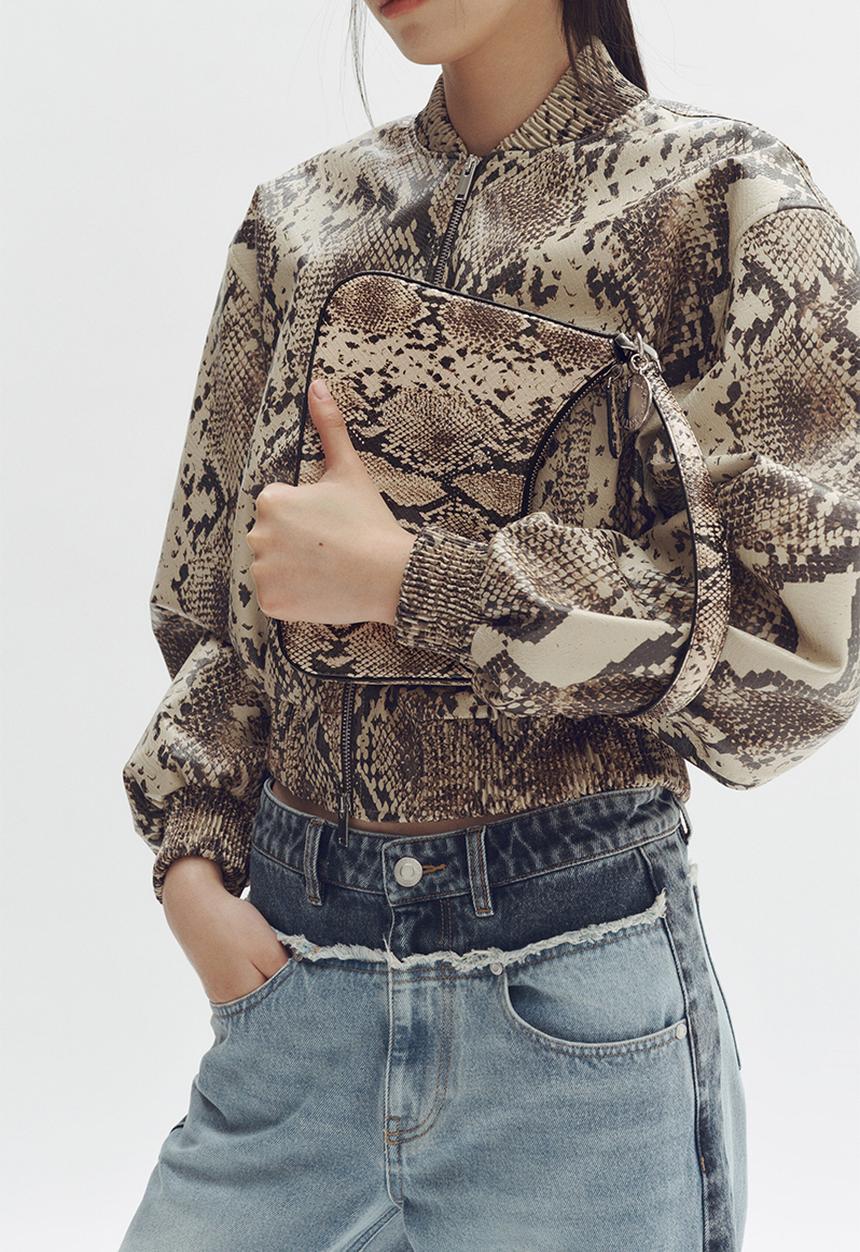 H&M - Stella McCartney H&M: Snakeskin-print handbag - beige