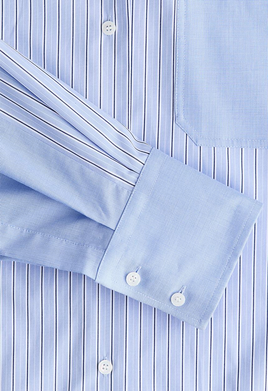 H&M - Stella McCartney H&M:  Oversized panelled poplin shirt - blue/striped