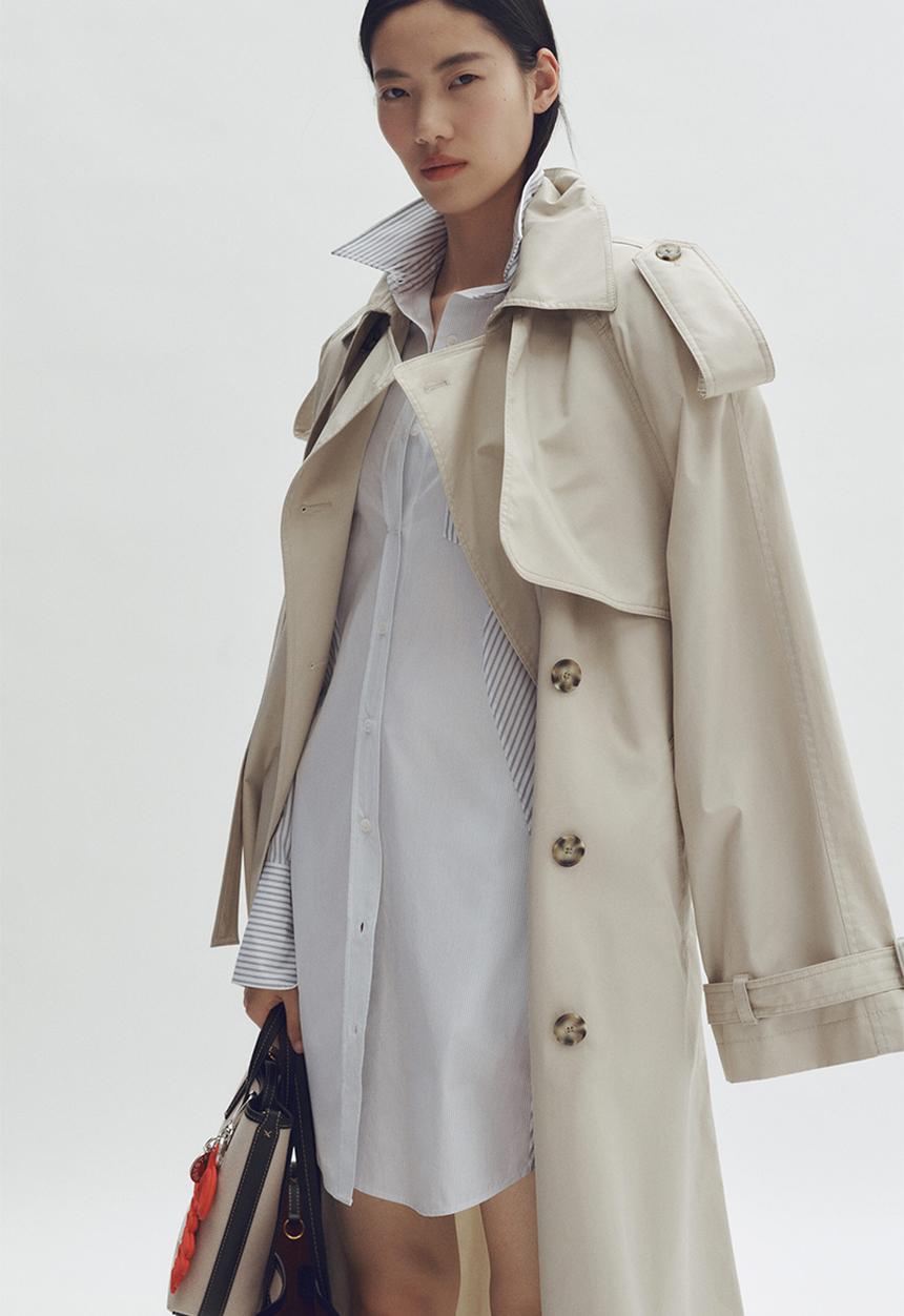 H&M - Stella McCartney H&M: Cotton poplin shirt dress - white/grey striped