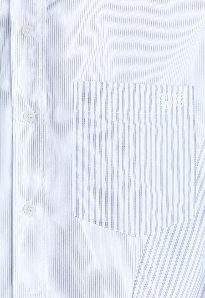 H&M - Stella McCartney H&M: Cotton poplin shirt dress - white/grey striped