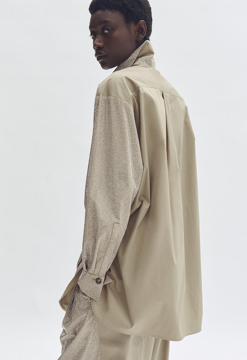 Stella McCartney H&M: Oversized embellished shirt - khaki green