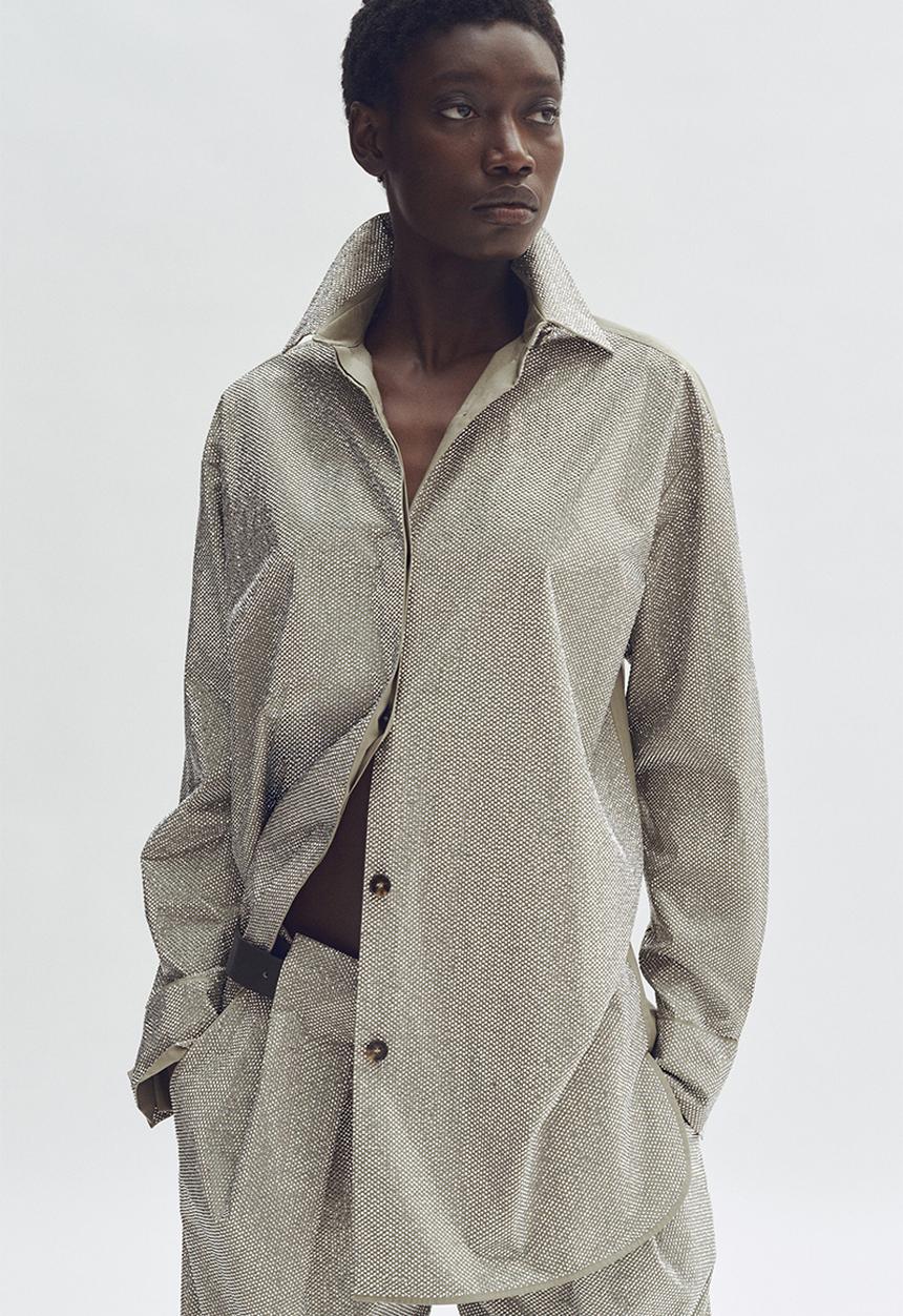 Stella McCartney H&M: Oversized embellished shirt - khaki green