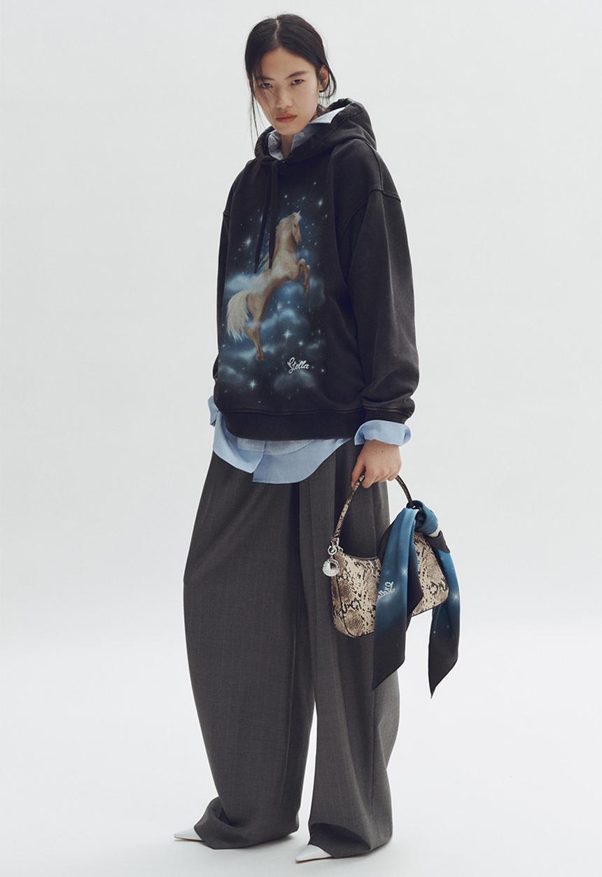 H&M - Stella McCartney H&M: Printed cotton hoodie - black