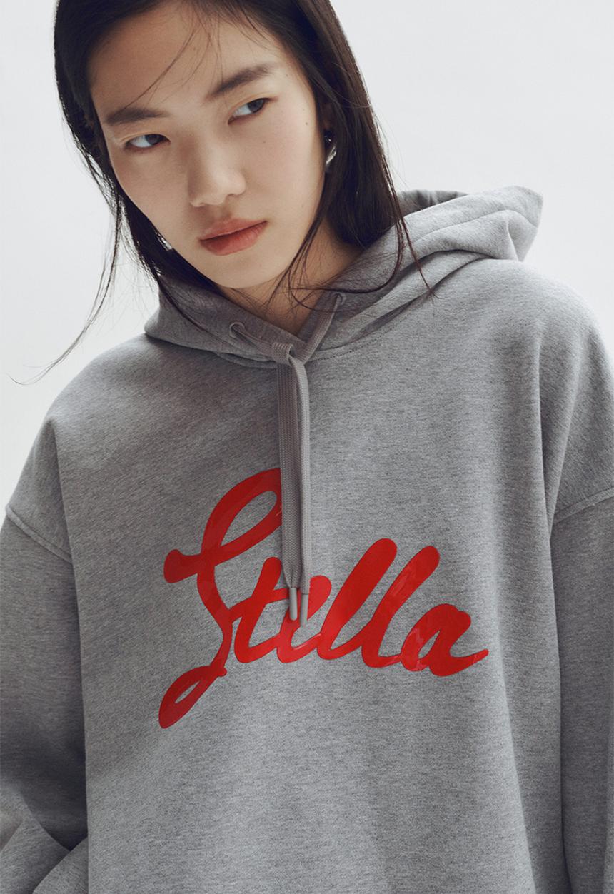 Stella McCartney H&M: Printed cotton hoodie - grey marl - 1325294002