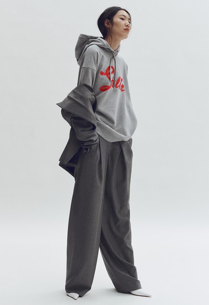 H&M - Stella McCartney H&M: Printed cotton hoodie - grey marl