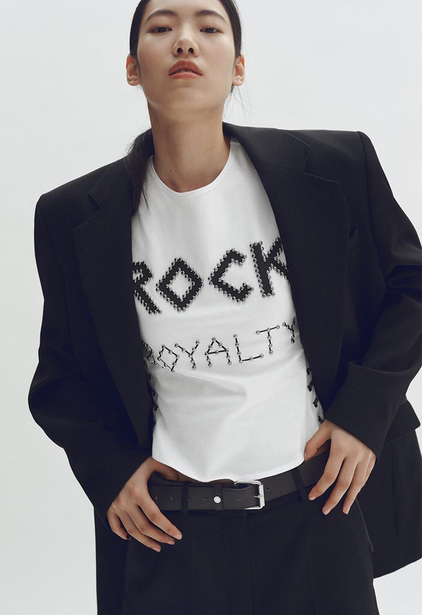 H&M - Stella McCartney H&M: Lace-up studded top - white