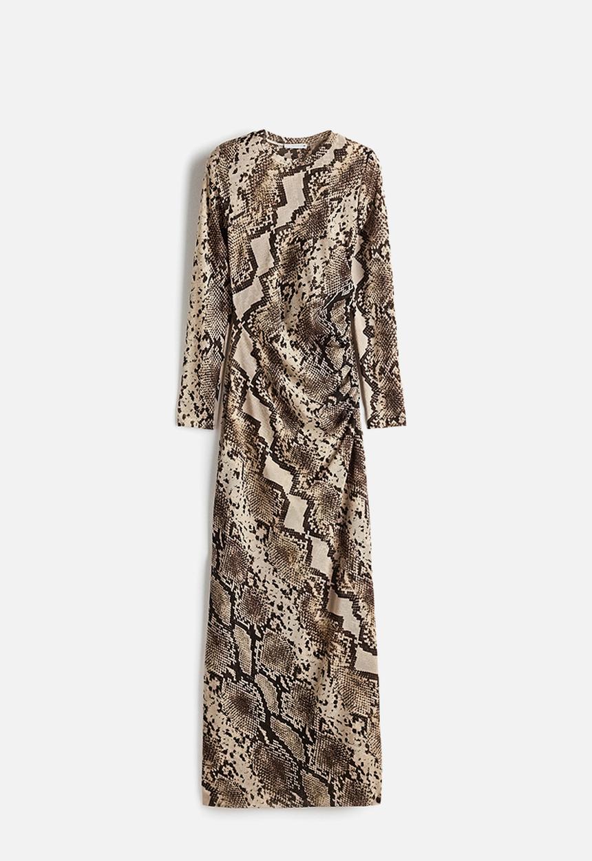 Stella McCartney H&M: Snakeskin-print mesh dress - beige - 1325321001