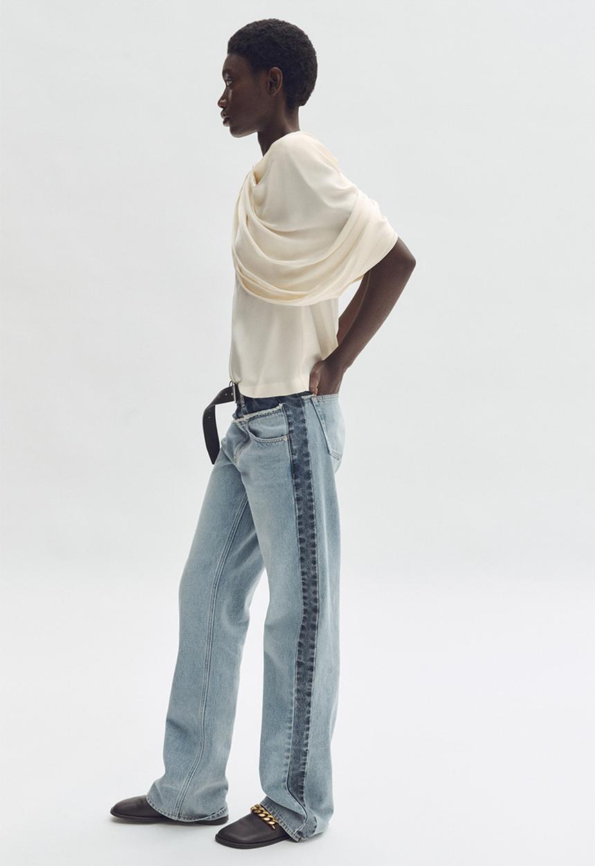 H&M - Stella McCartney H&M: Draped satin top - cream