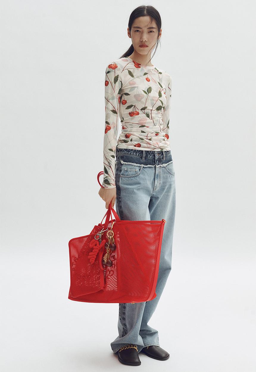 H&M - Stella McCartney H&M: Large mesh tote bag - red