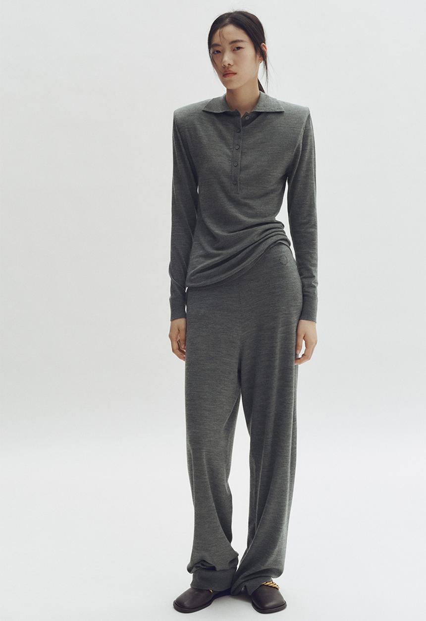 H&M - Stella McCartney H&M: Wide merino wool joggers - dark grey marl