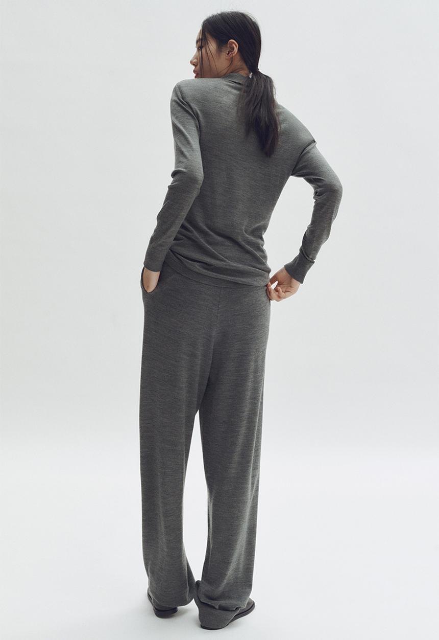 H&M - Stella McCartney H&M: Wide merino wool joggers - dark grey marl