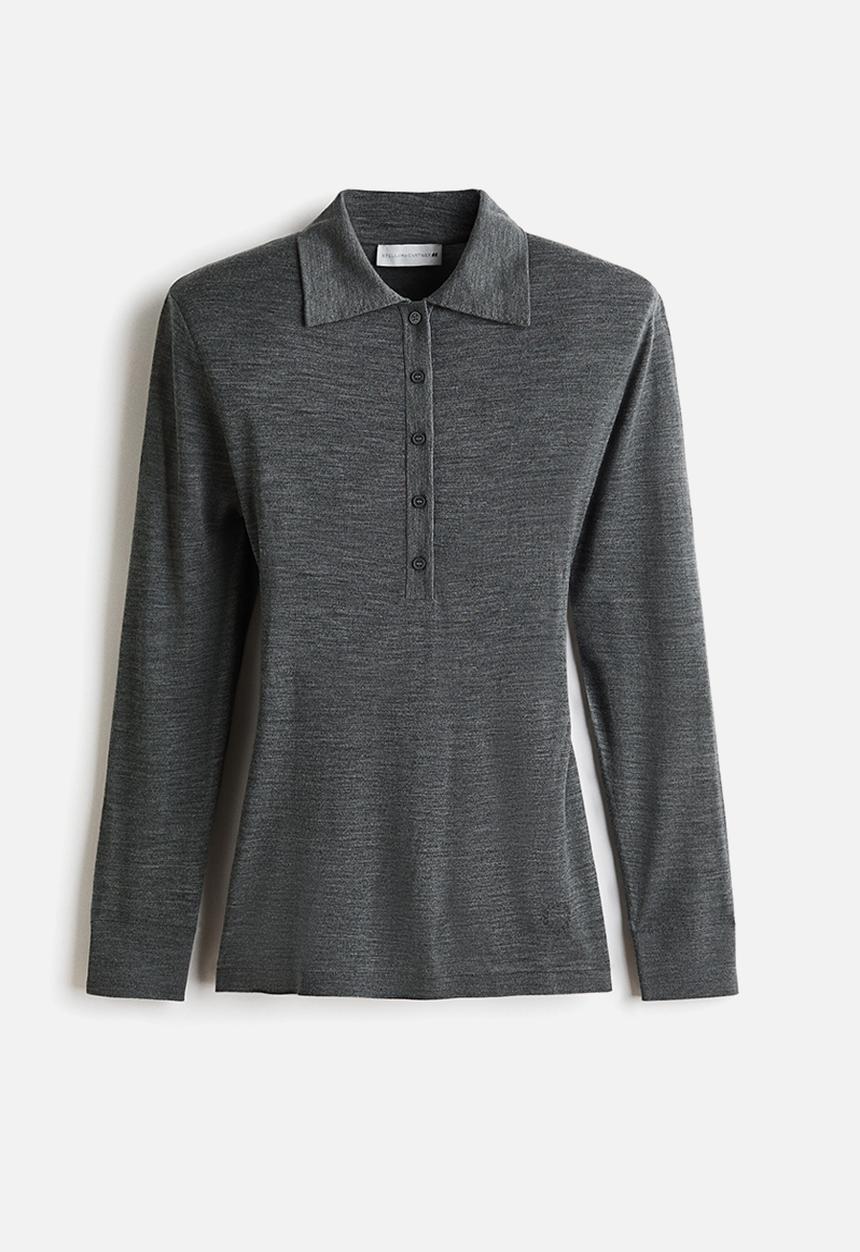 Stella McCartney H&M: Merino wool polo shirt - dark grey marl