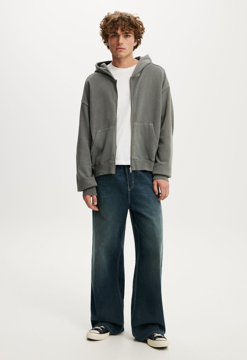 Zip Up Hoodie - Slate Stone Wash