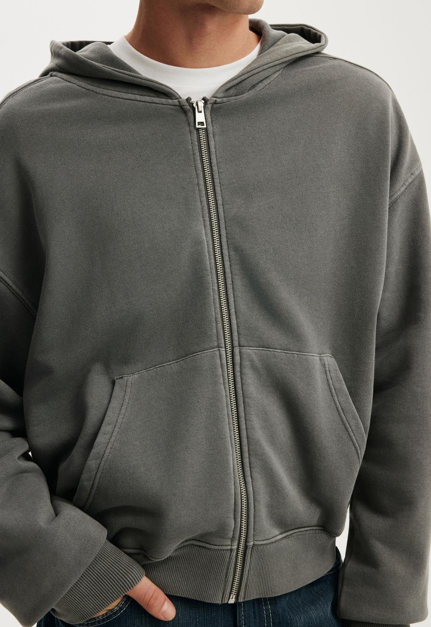 Zip Up Hoodie - Slate Stone Wash