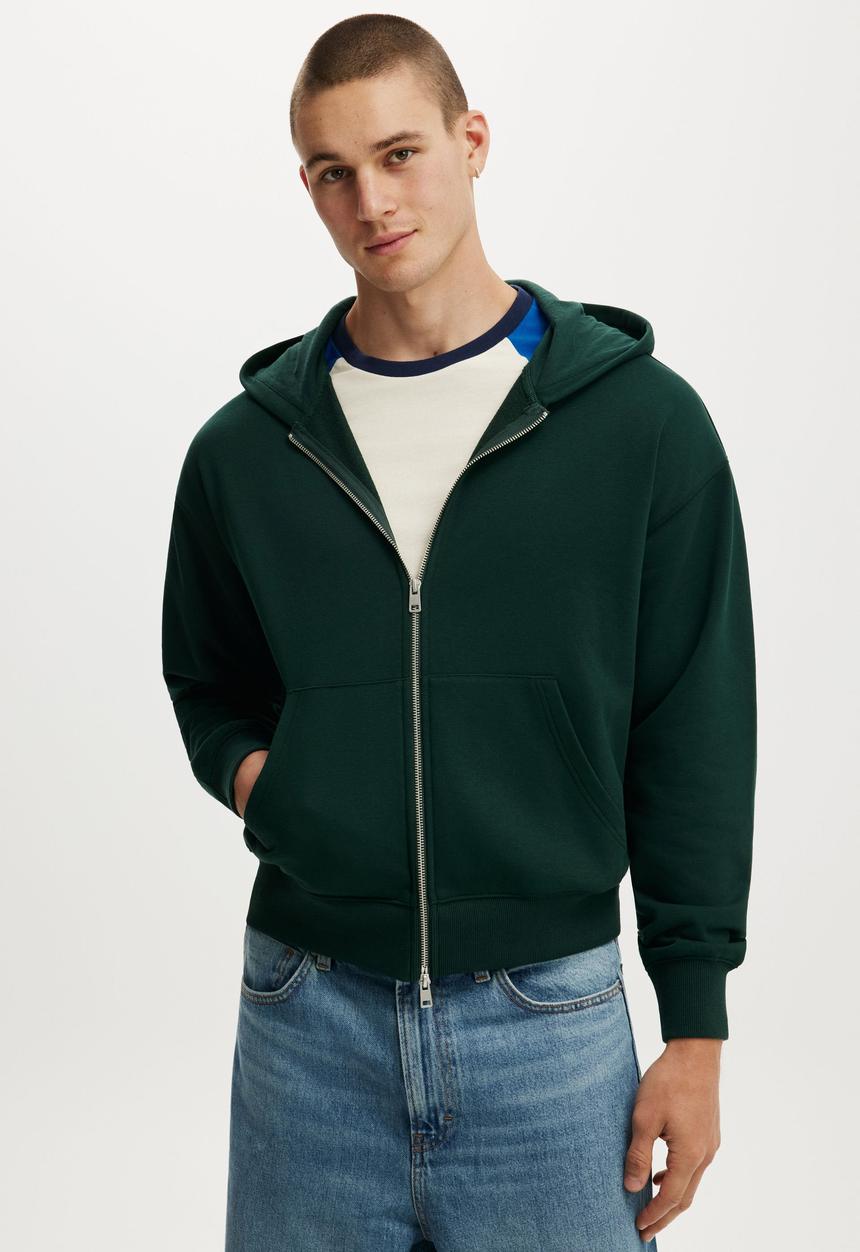 Zip Up Hoodie- Pineneedle Green