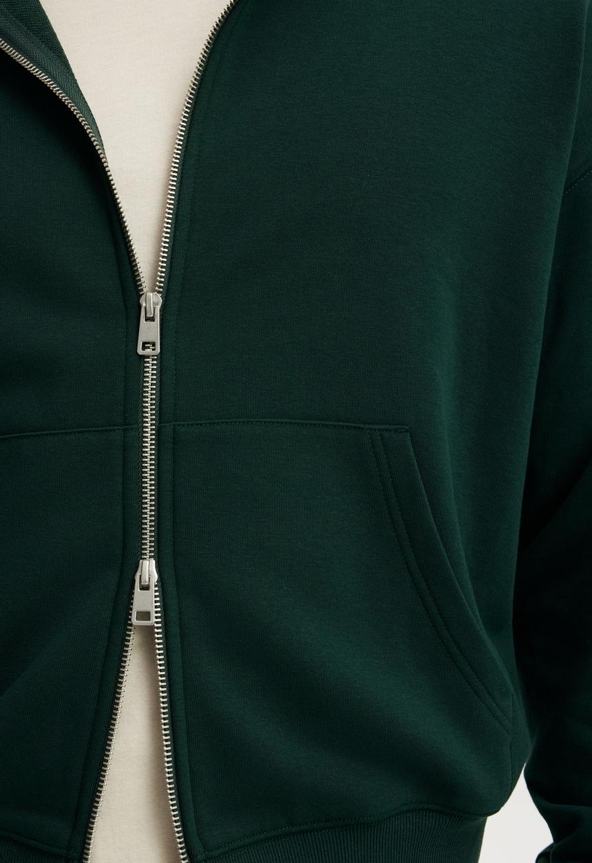 Cotton On - Zip Up Hoodie- Pineneedle Green