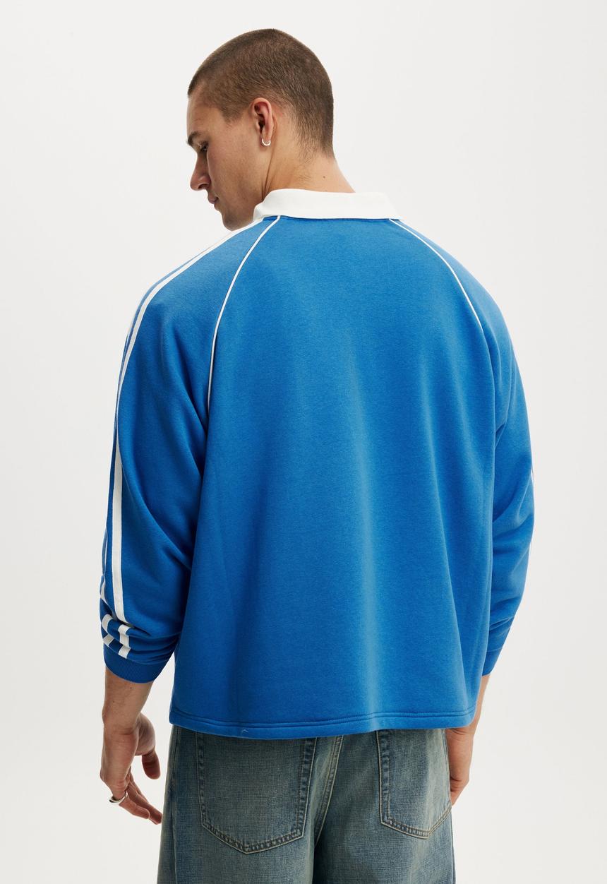 Cotton On - Raglan Polo Fleece - Leisure Society/Carolina Blue