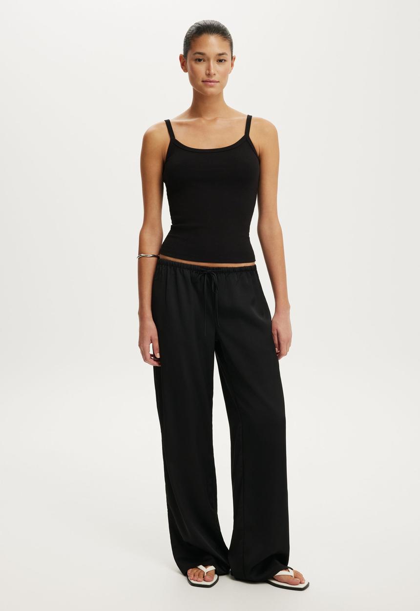 Cotton On - Dove Satin Pant - Black