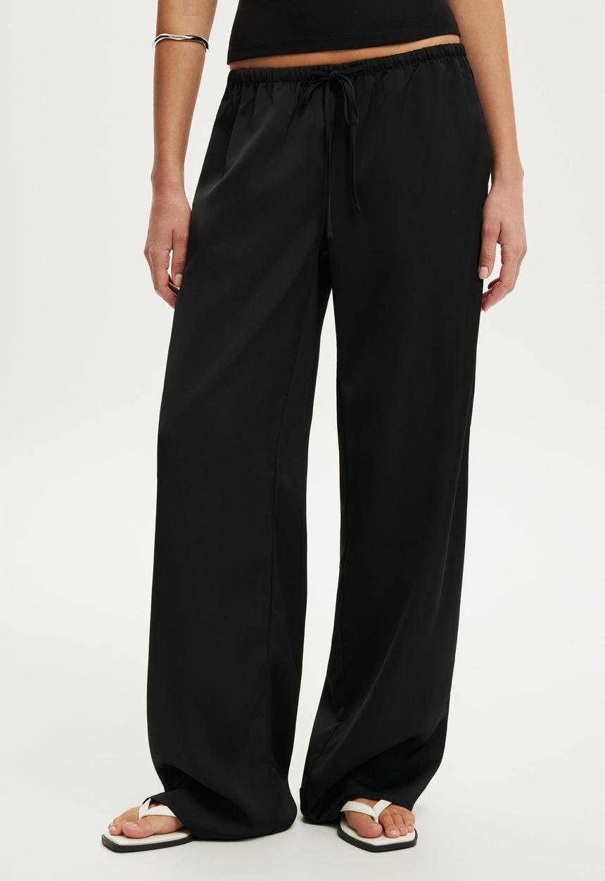 Cotton On - Dove Satin Pant - Black