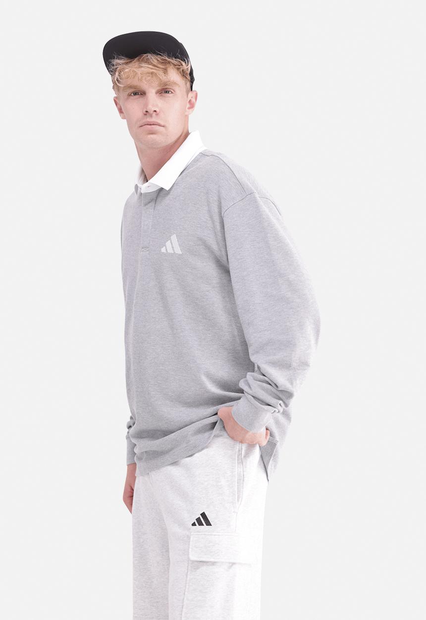 adidas Performance - Small Logo Rugby Polo Shirt - Grey 