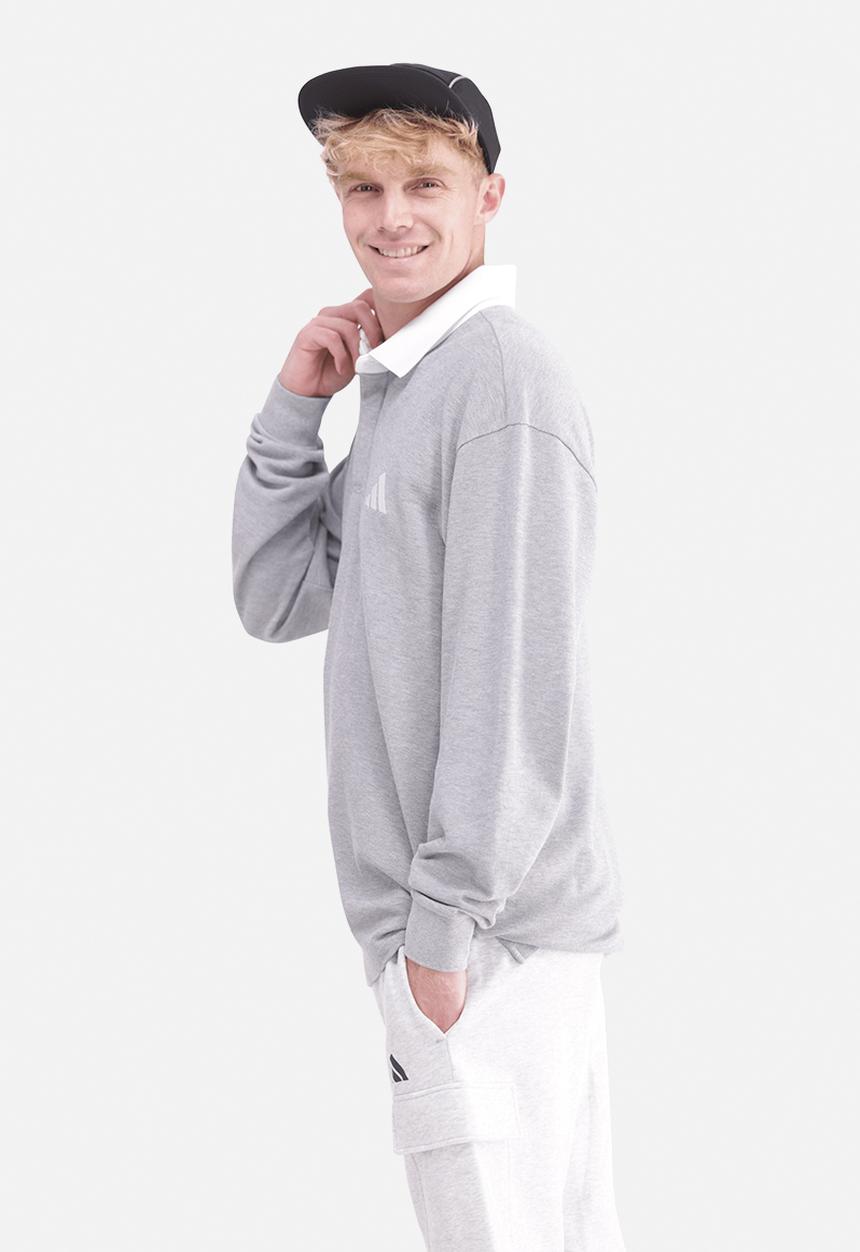 adidas Performance - Small Logo Rugby Polo Shirt - Grey 