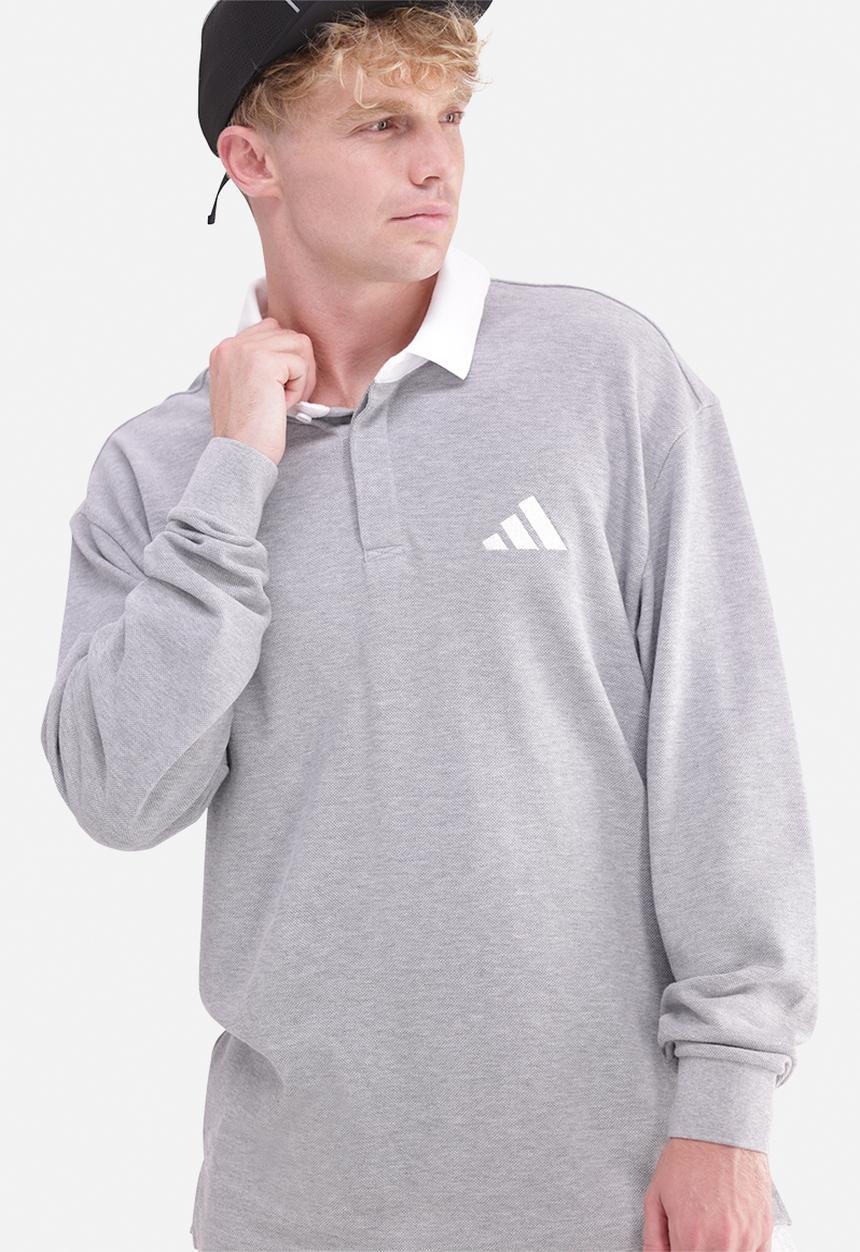 adidas Performance - Small Logo Rugby Polo Shirt - Grey 