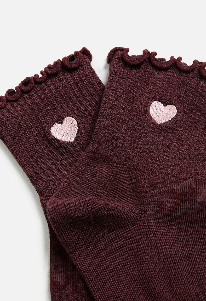 Cotton On - Single fashion frill sock - choc plum