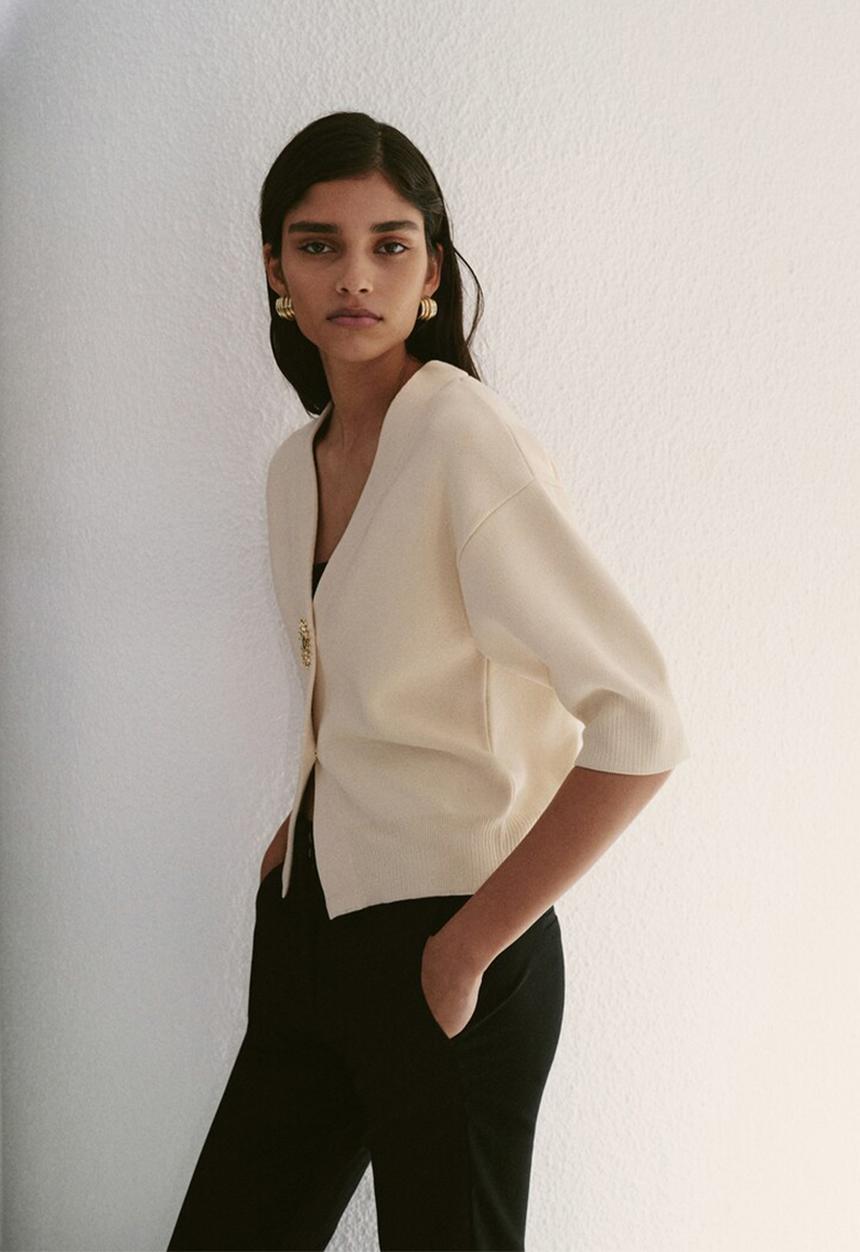 MANGO - Cardigan helia - light beige