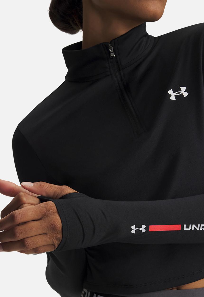 Under Armour - Tech Branded 1/2 Zip - Black / Venom Red / White