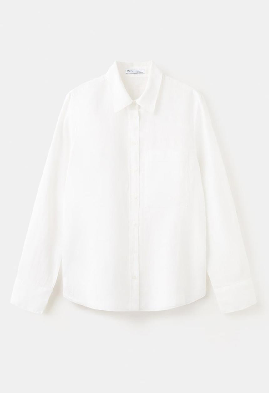 MANGO - Shirt lino- natural