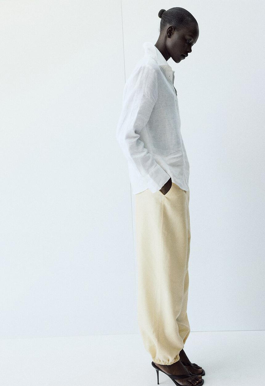 MANGO - Shirt lino- natural