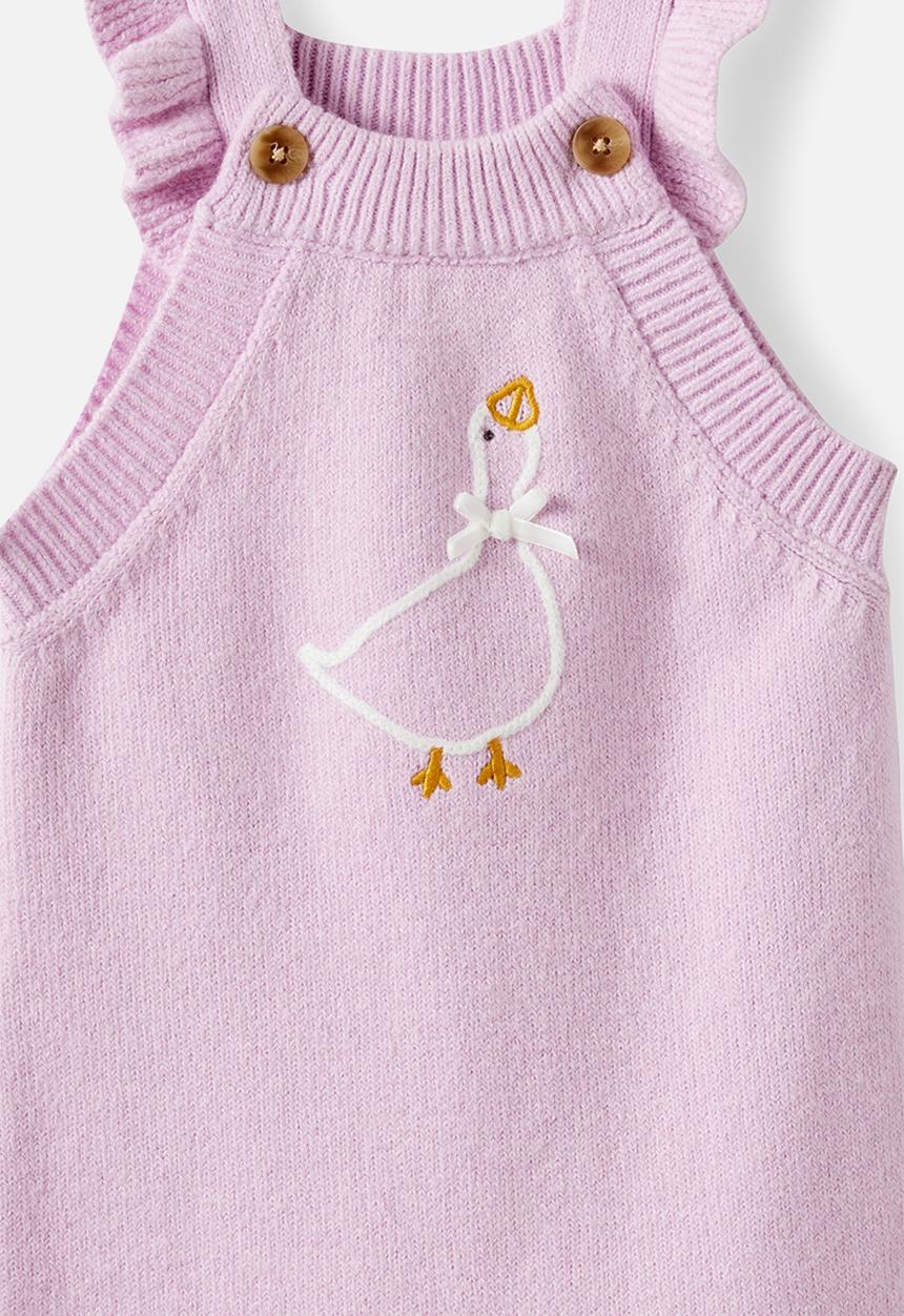 Cotton On - Organic Knit Dungaree - Thistle/Goose