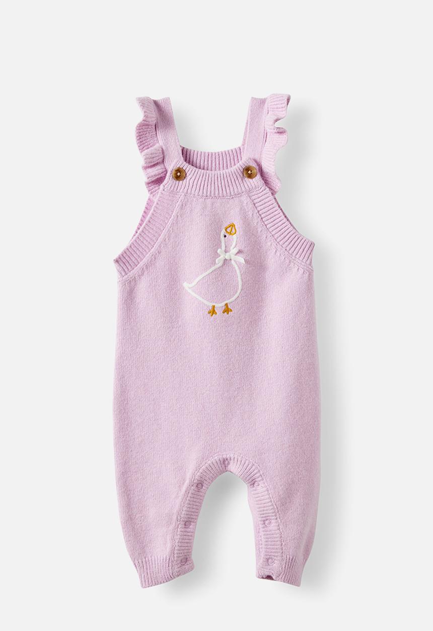 Cotton On - Organic Knit Dungaree - Thistle/Goose