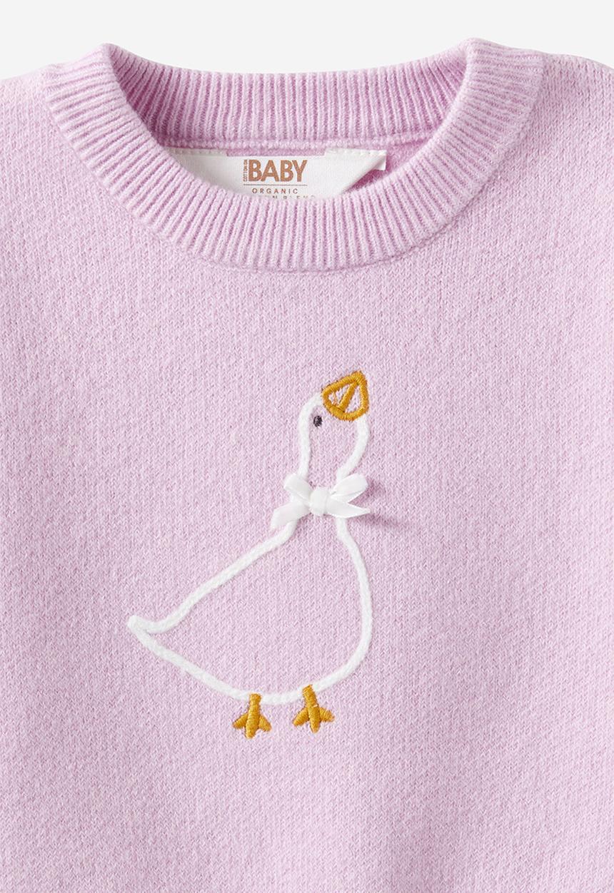 Cotton On - Organic Knit Sweater - Thistle/Goose