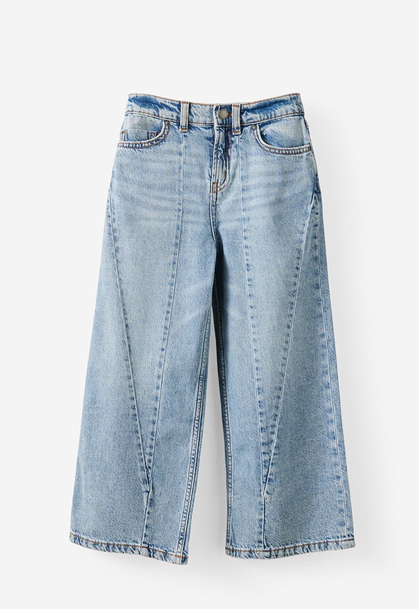 Cotton On - Super Wide Leg Denim Jean - Airlie Light Blue/Splice Seam