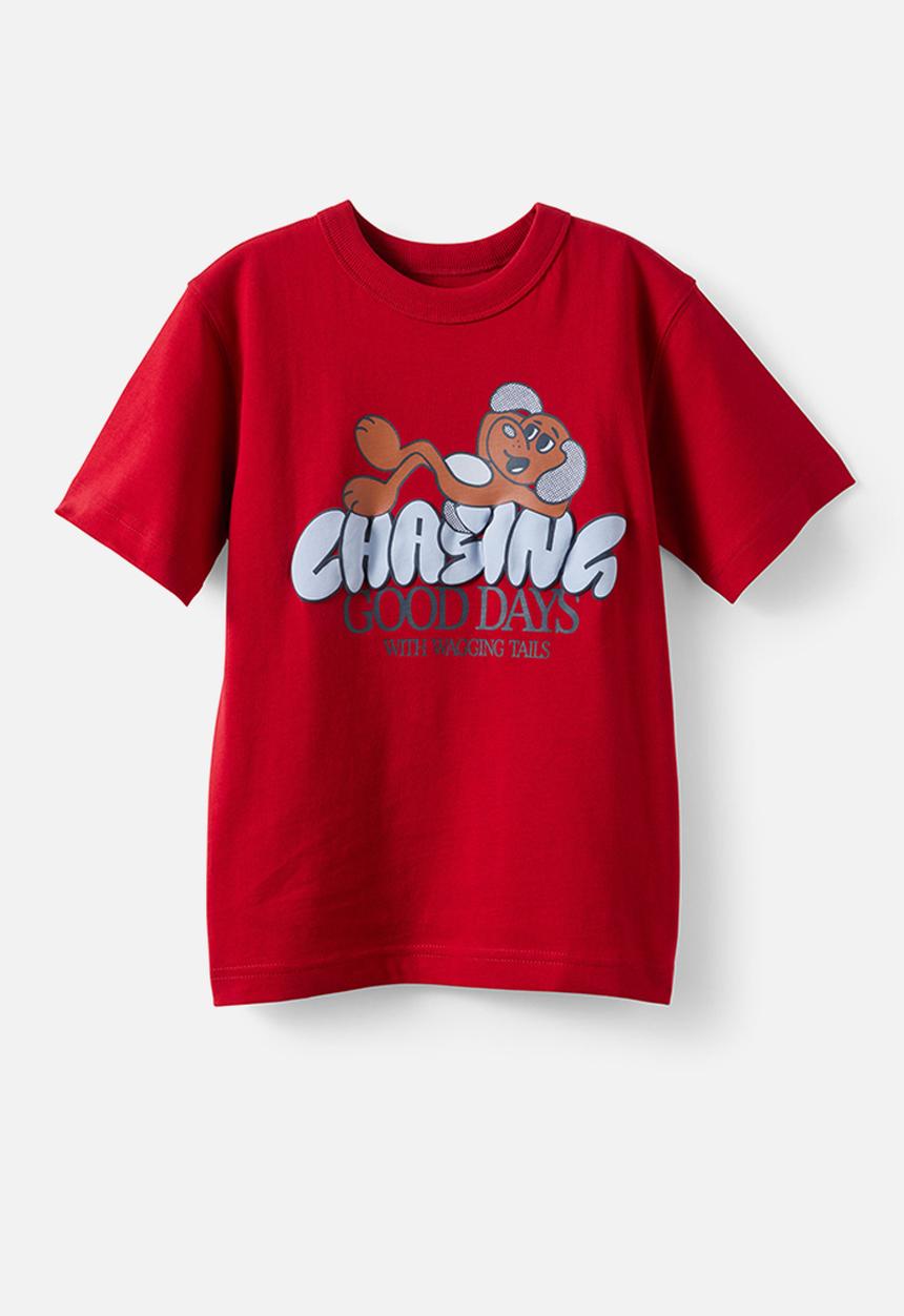 Cotton On - Jonny Short Sleeve Graphic Print Tee - Heritage Red/Chasing Good Days