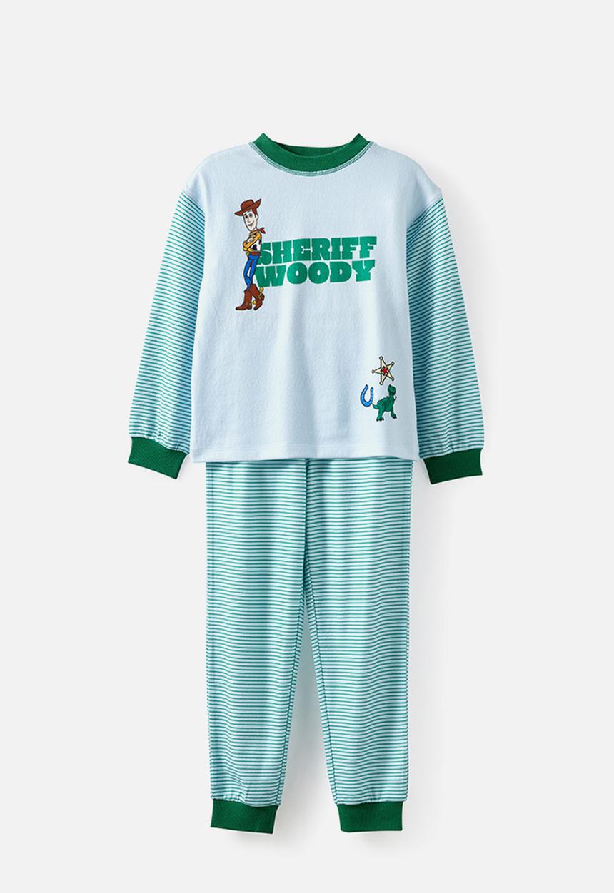 Cotton On - Snoozesoft Long Sleeve Pj Set License - Lcn Dis Blue Whisper/Sheriff Woody