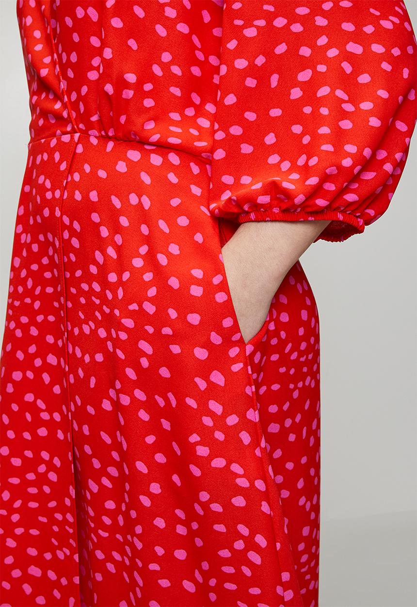 Me&B - Plus Confetti Wrap Dress - Red