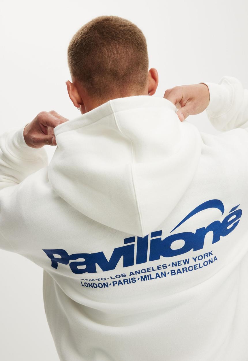 Cotton On - Box Fit Graphic Hoodie - Vintage White / Pavilione