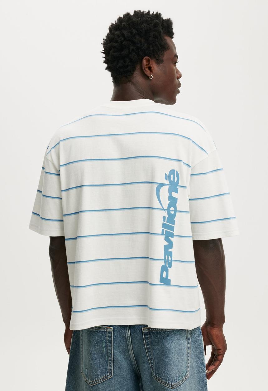 Cotton On - Cropped Fit Graphic T-Shirt - Vintage White/Striped Pavilione