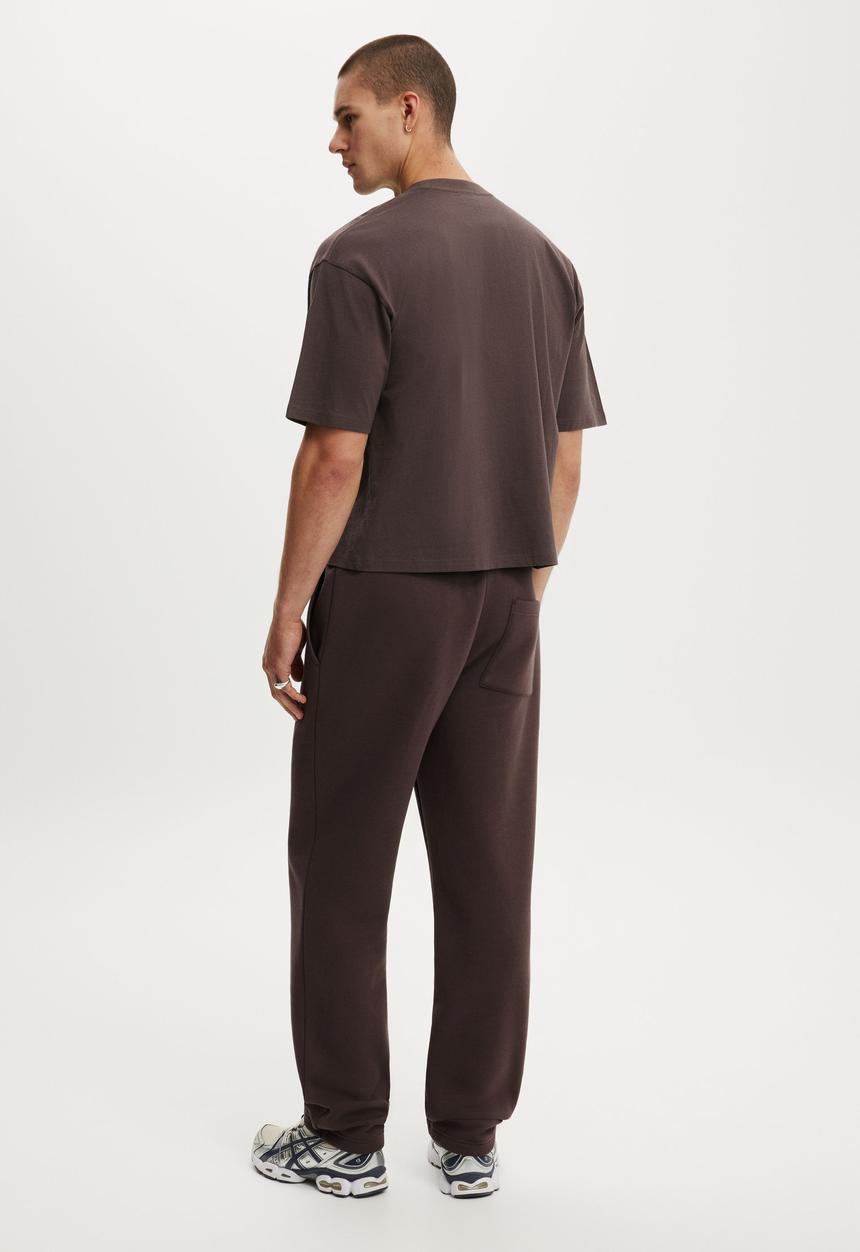 Cotton On - Relaxed track pant - dark brown