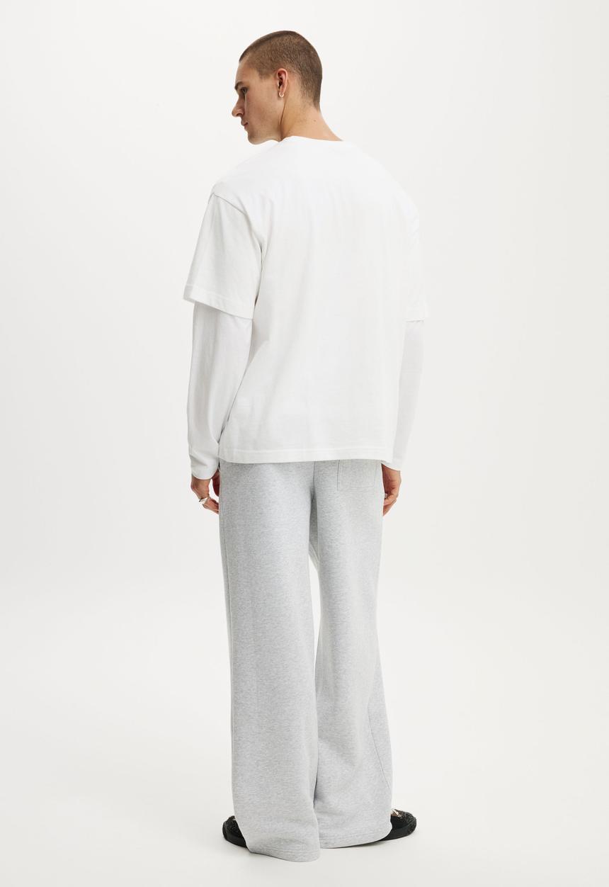 Cotton On - Super Baggy Track Pant- Grey Marle